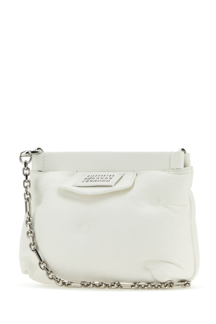 White nappa leather mini Slam Red Carpet clutch