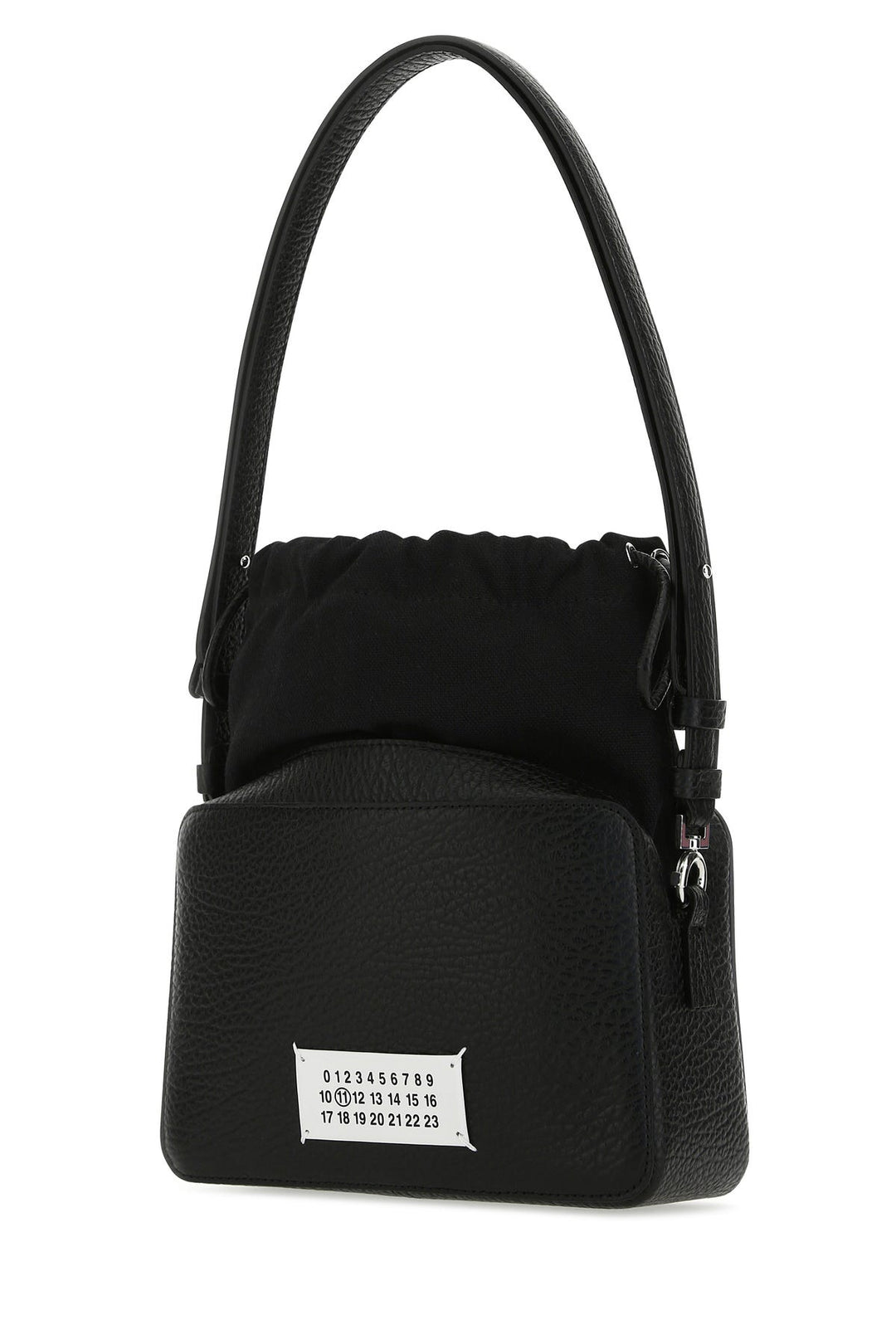 Black leather and fabric 5AC bucket bag