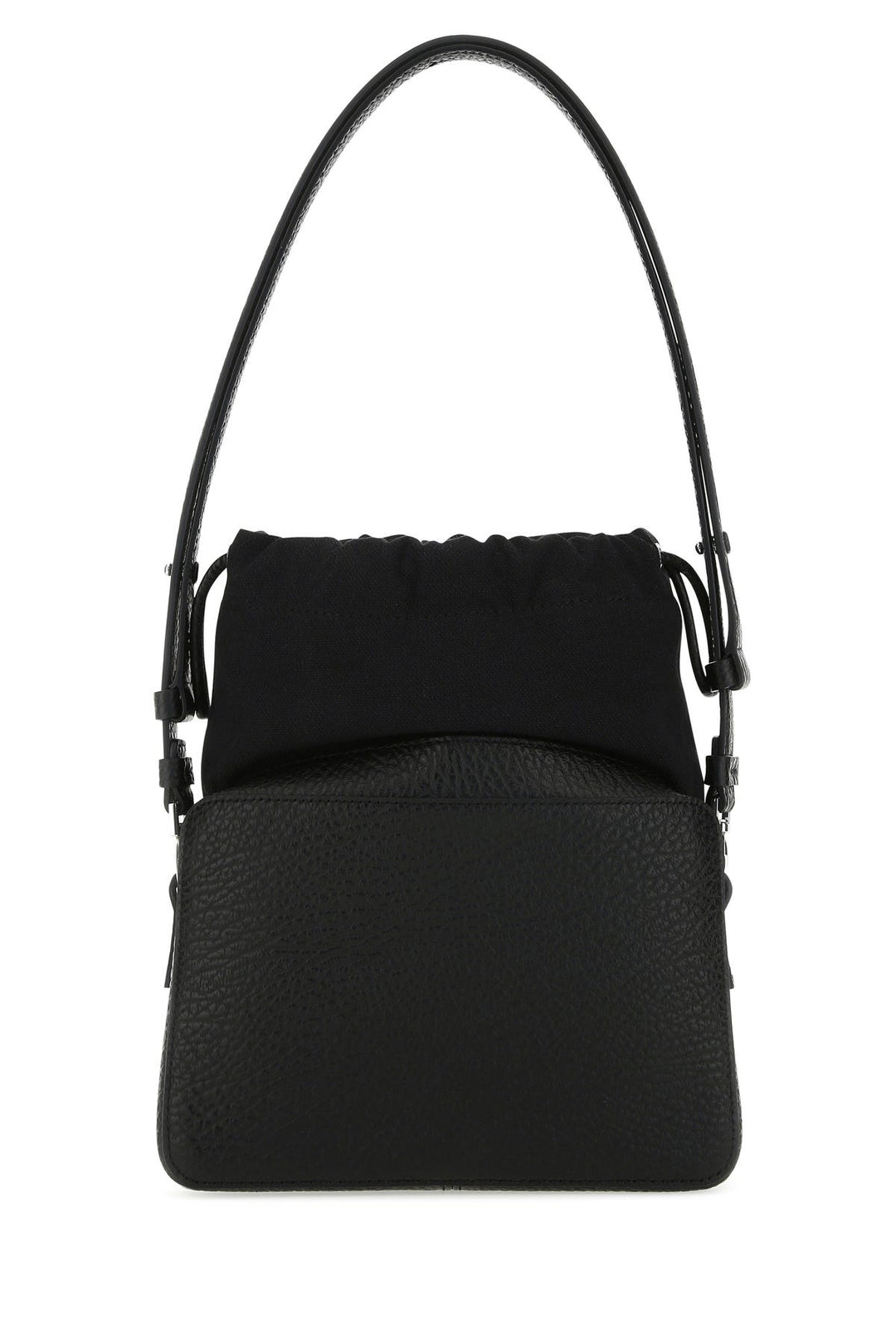 Black leather and fabric 5AC bucket bag