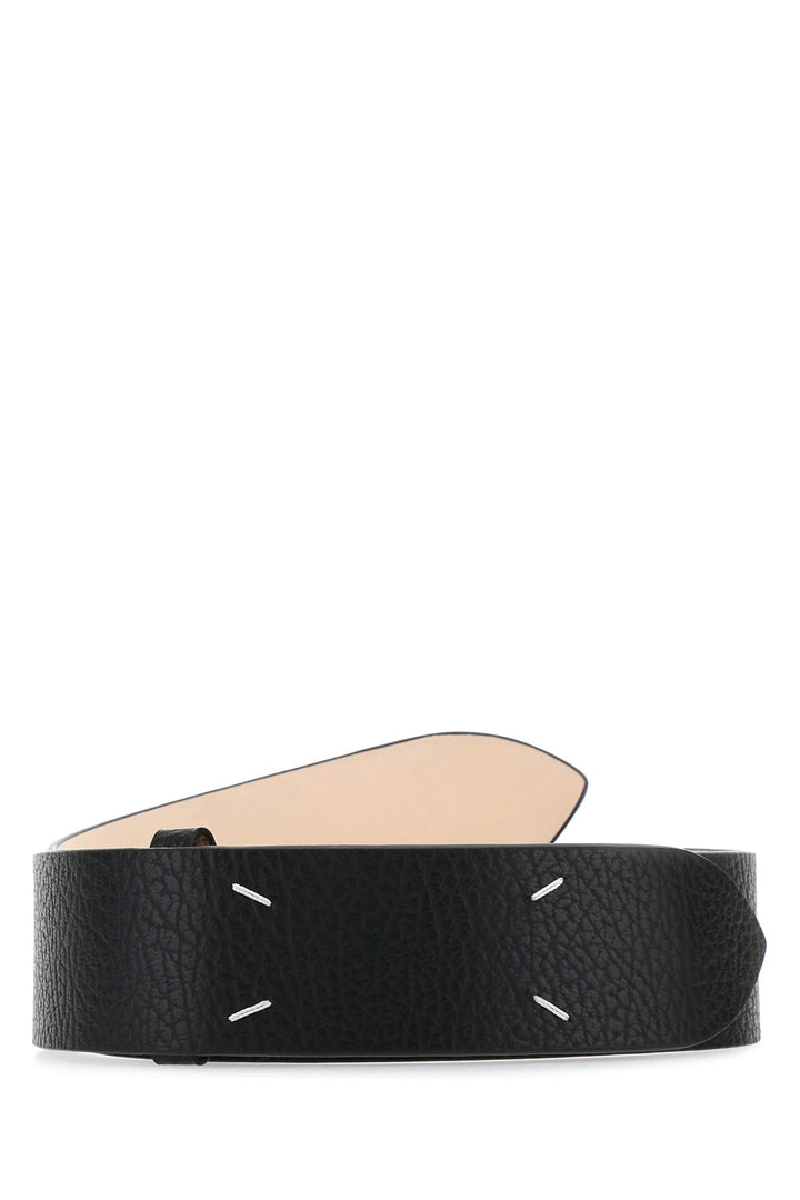 Black leather belt