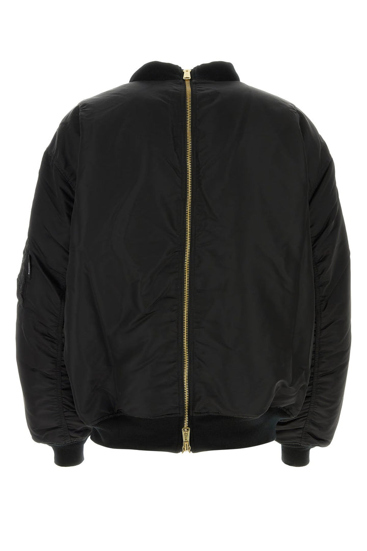 Black nylon reversible padded jacket