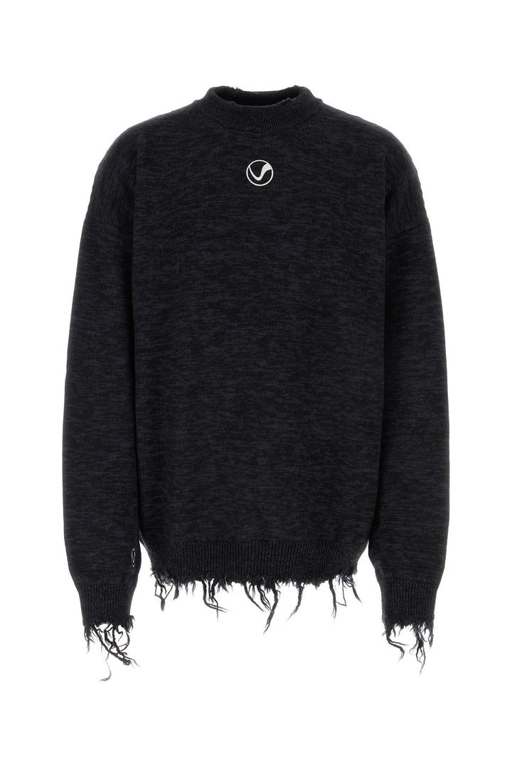 Two-tone wool oversize sweater