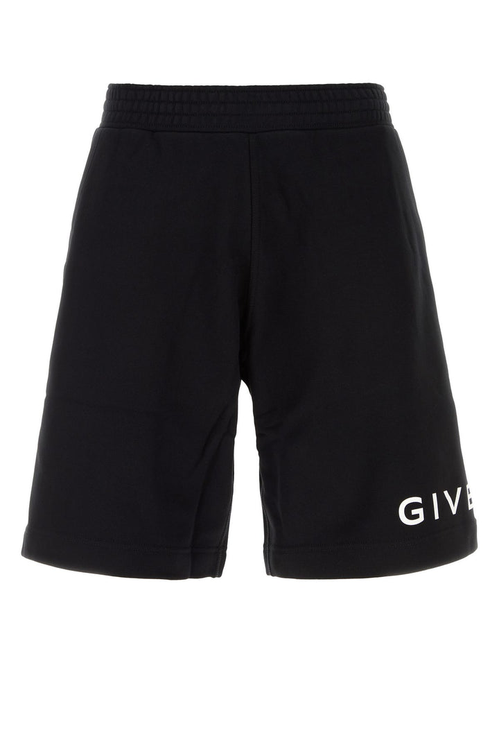 Black cotton bermuda shorts