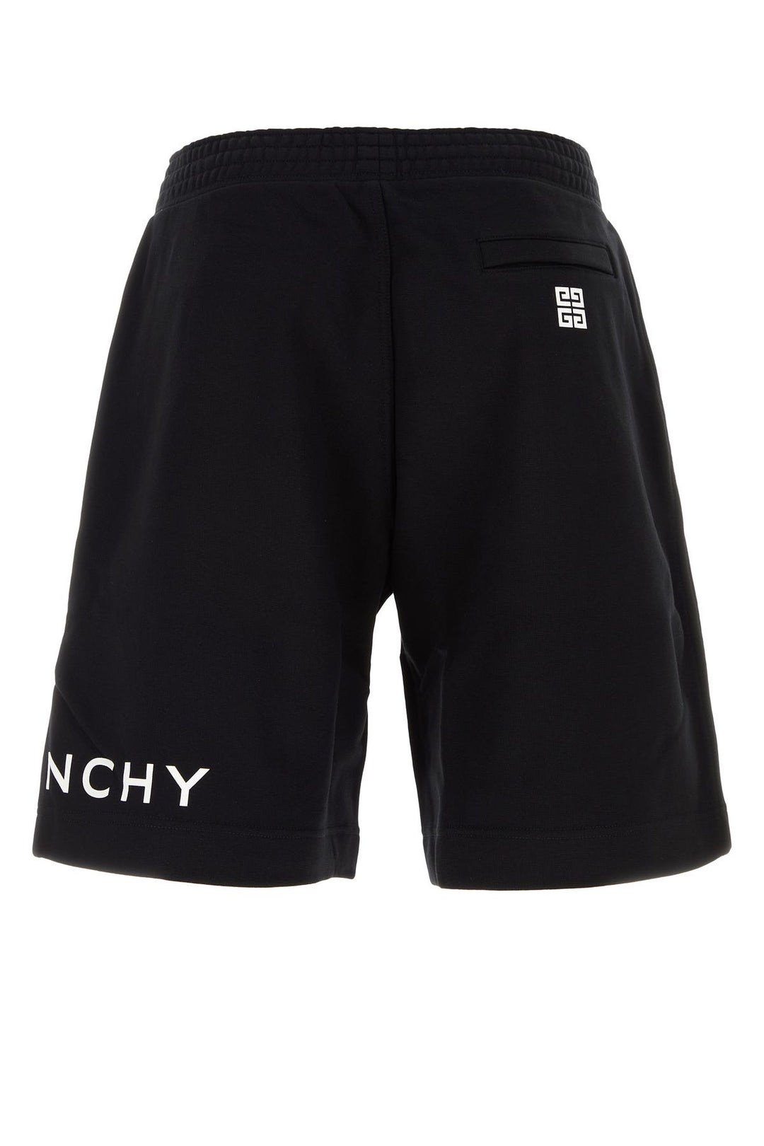 Black cotton bermuda shorts