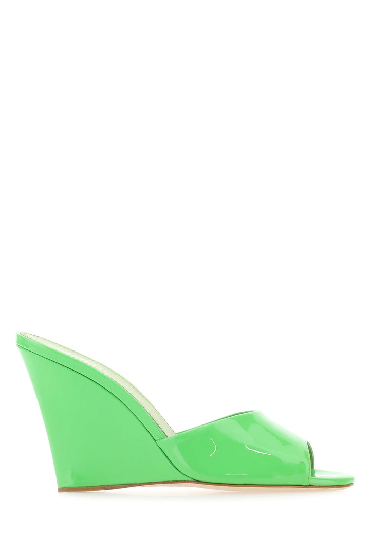 Green leather Wanda mules