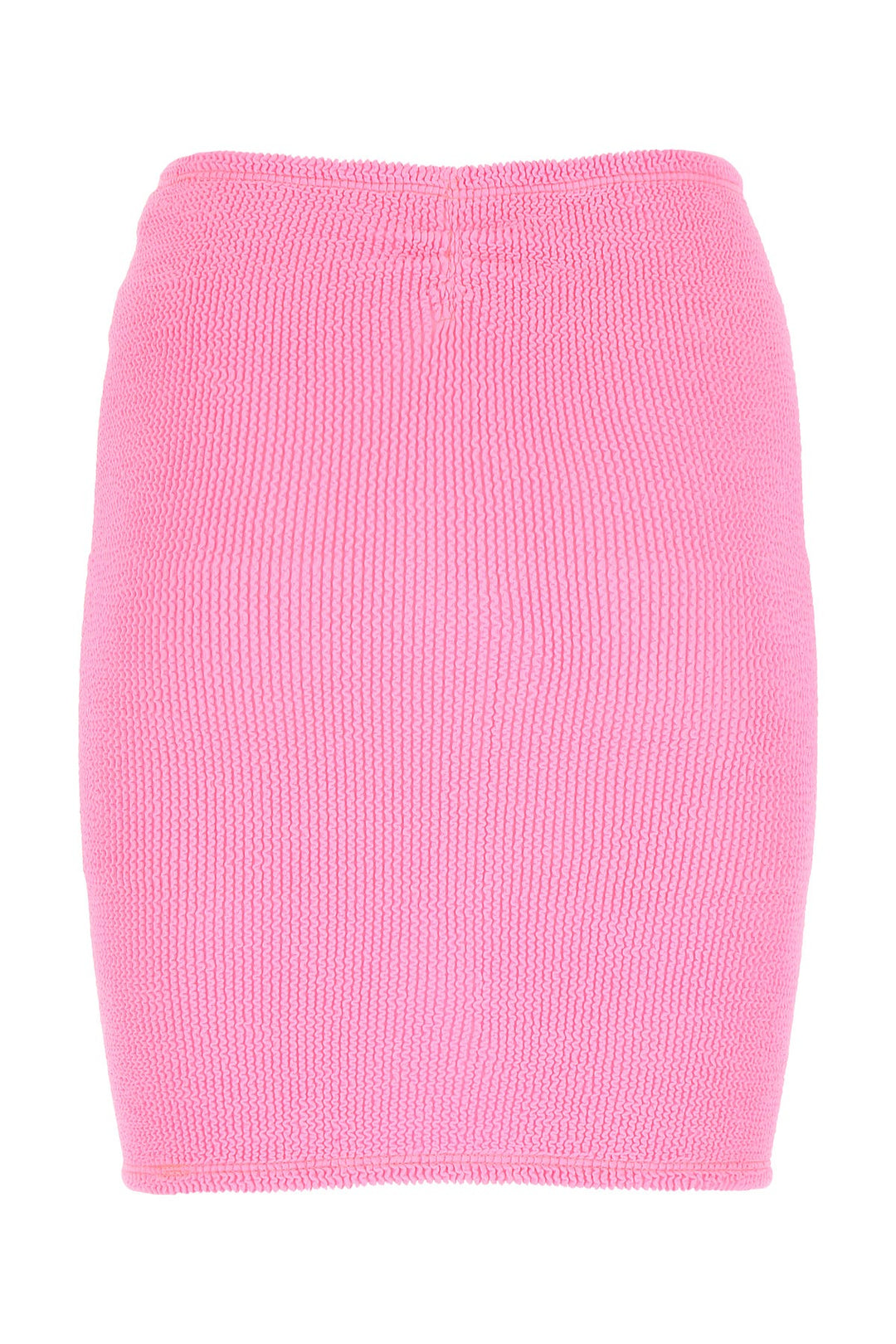 Fluo pink stretch nylon mini skirt