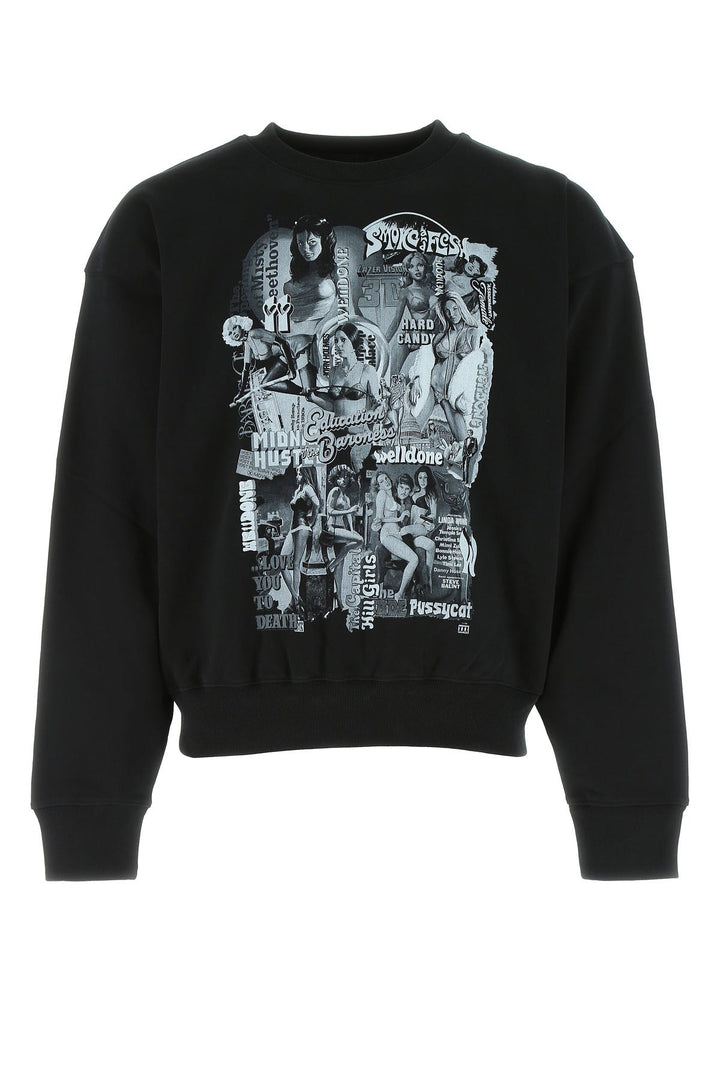 Black cotton oversize sweatshirt