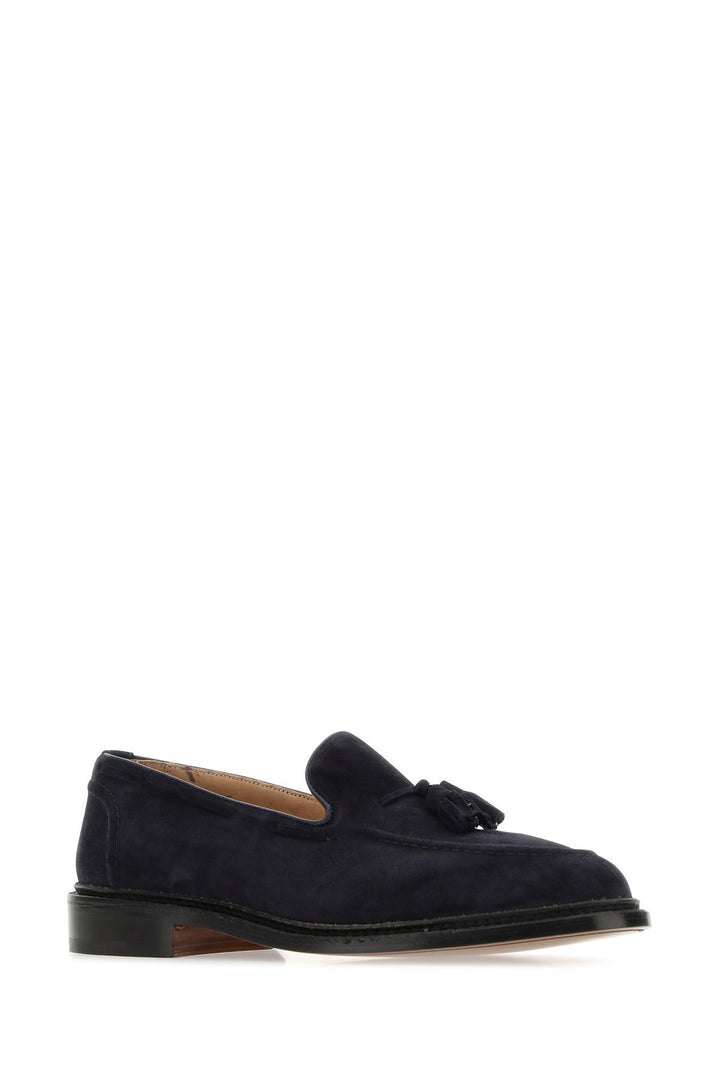 Navy blue suede Elton loafers