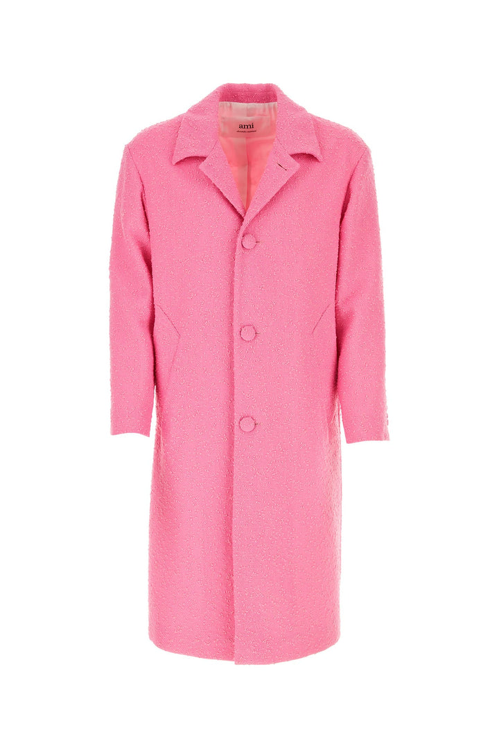 Pink bouclÃ© coat