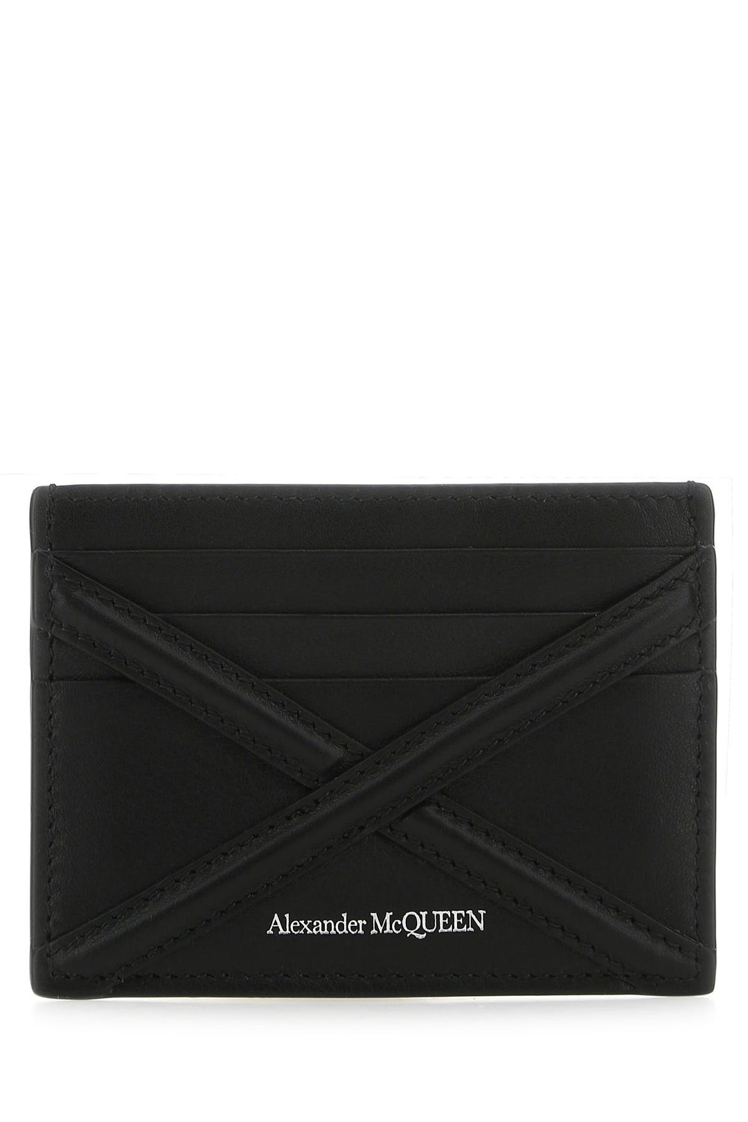 Black leather card holder