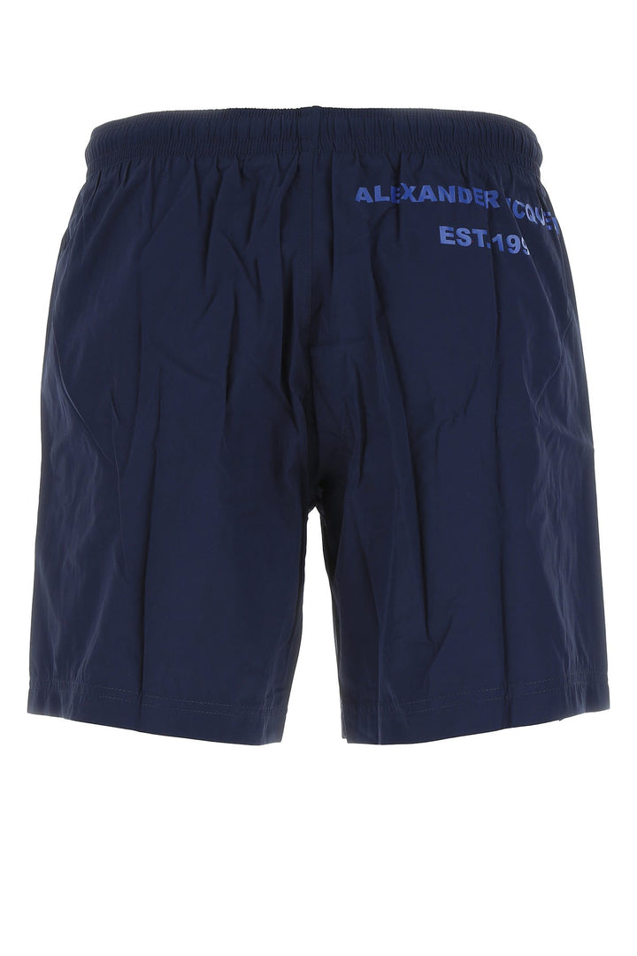 Midnight blue nylon swimming shorts