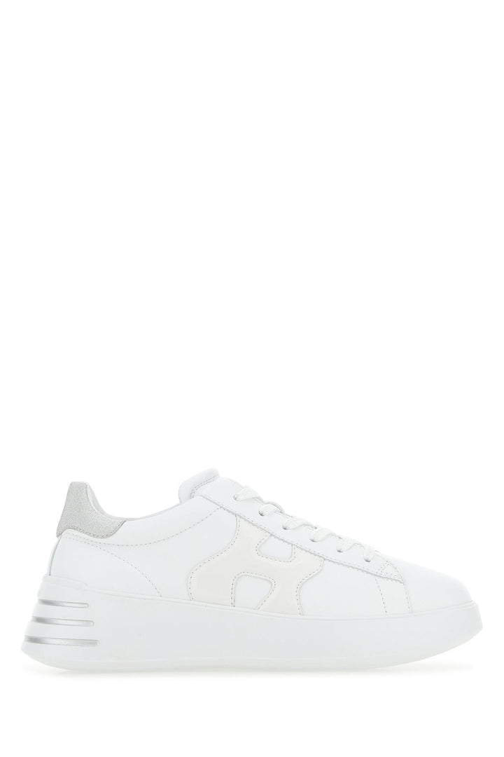 White nappa leather Rebel sneakers