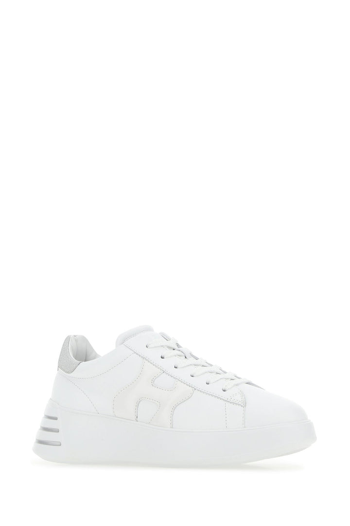 White nappa leather Rebel sneakers