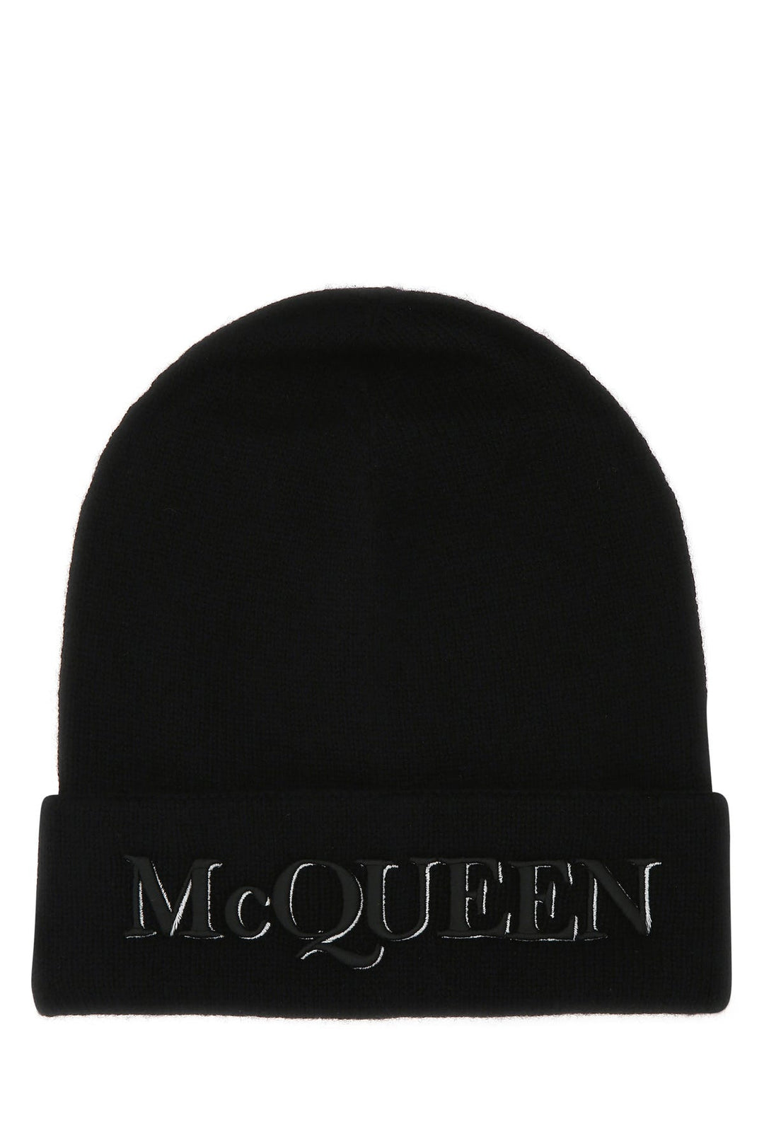 Black cashmere beanie hat