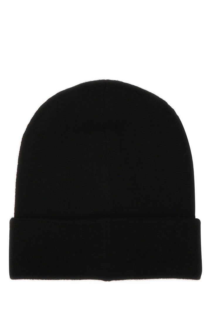 Black cashmere beanie hat