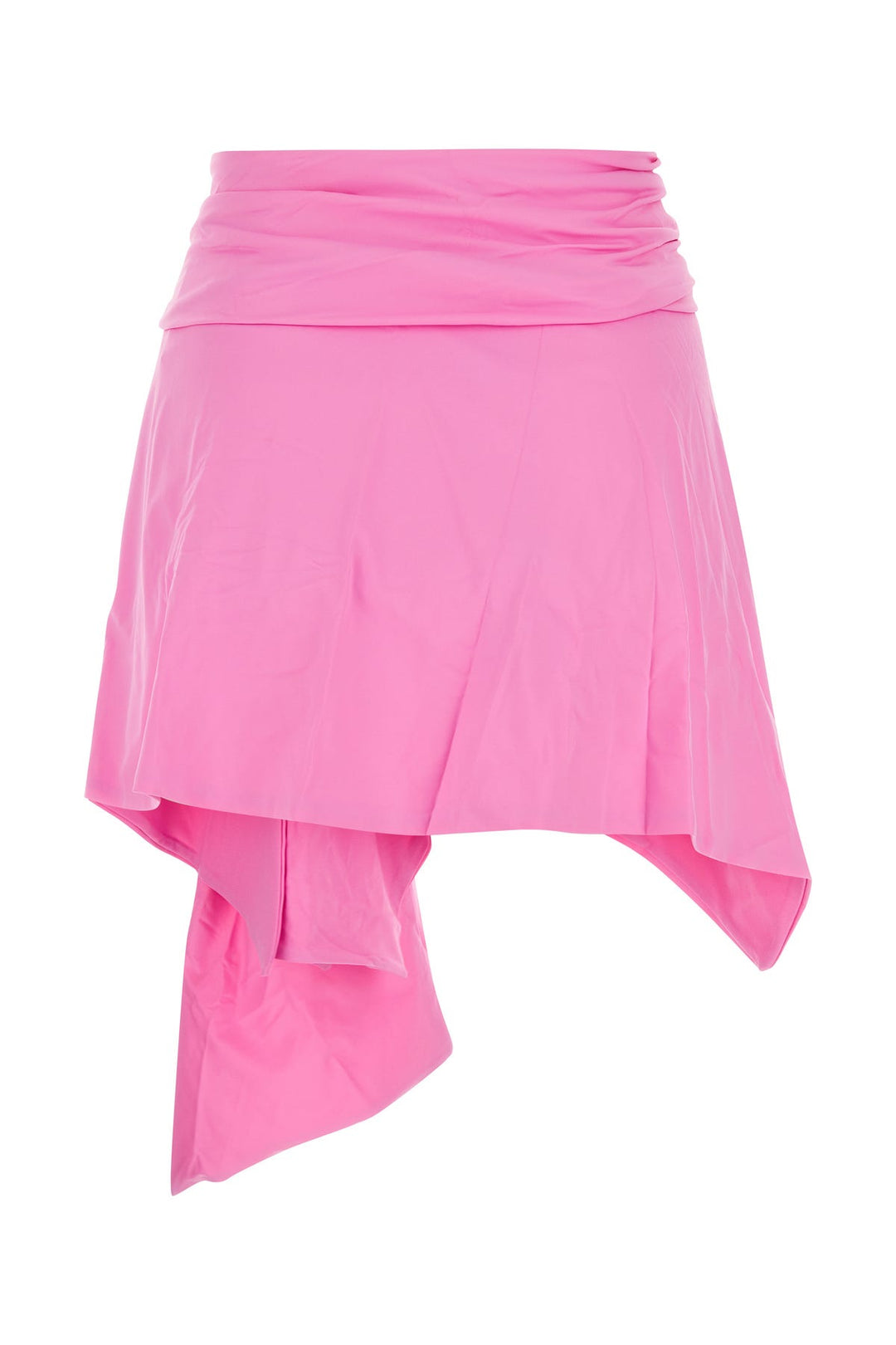 Pink stretch nylon mini skirt