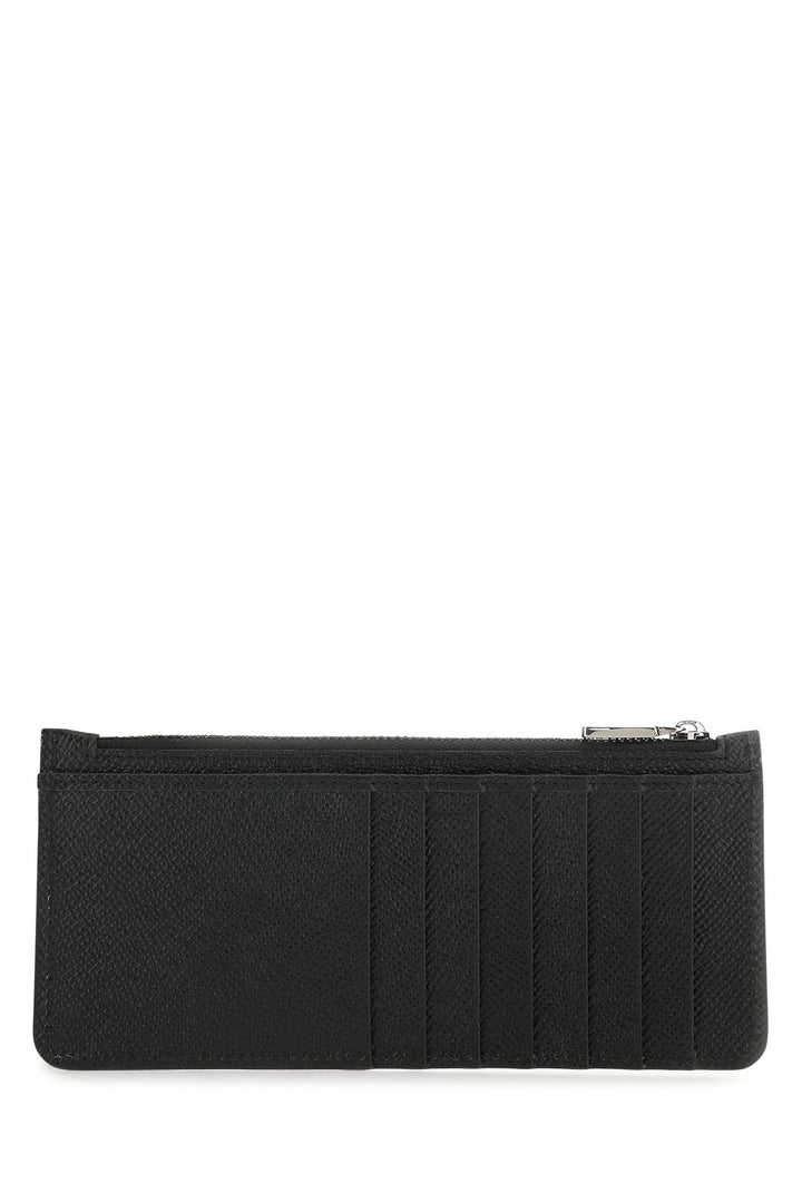 Black leather card holder