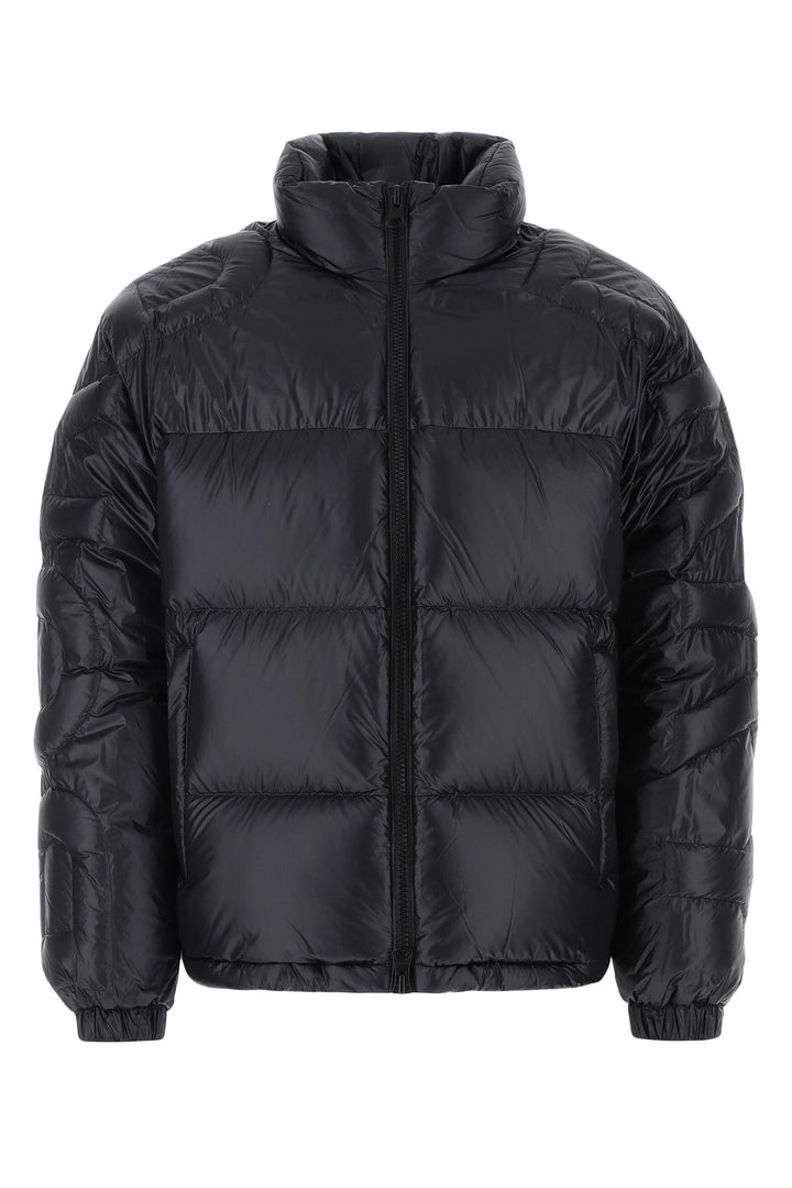 Black nylon down jacket