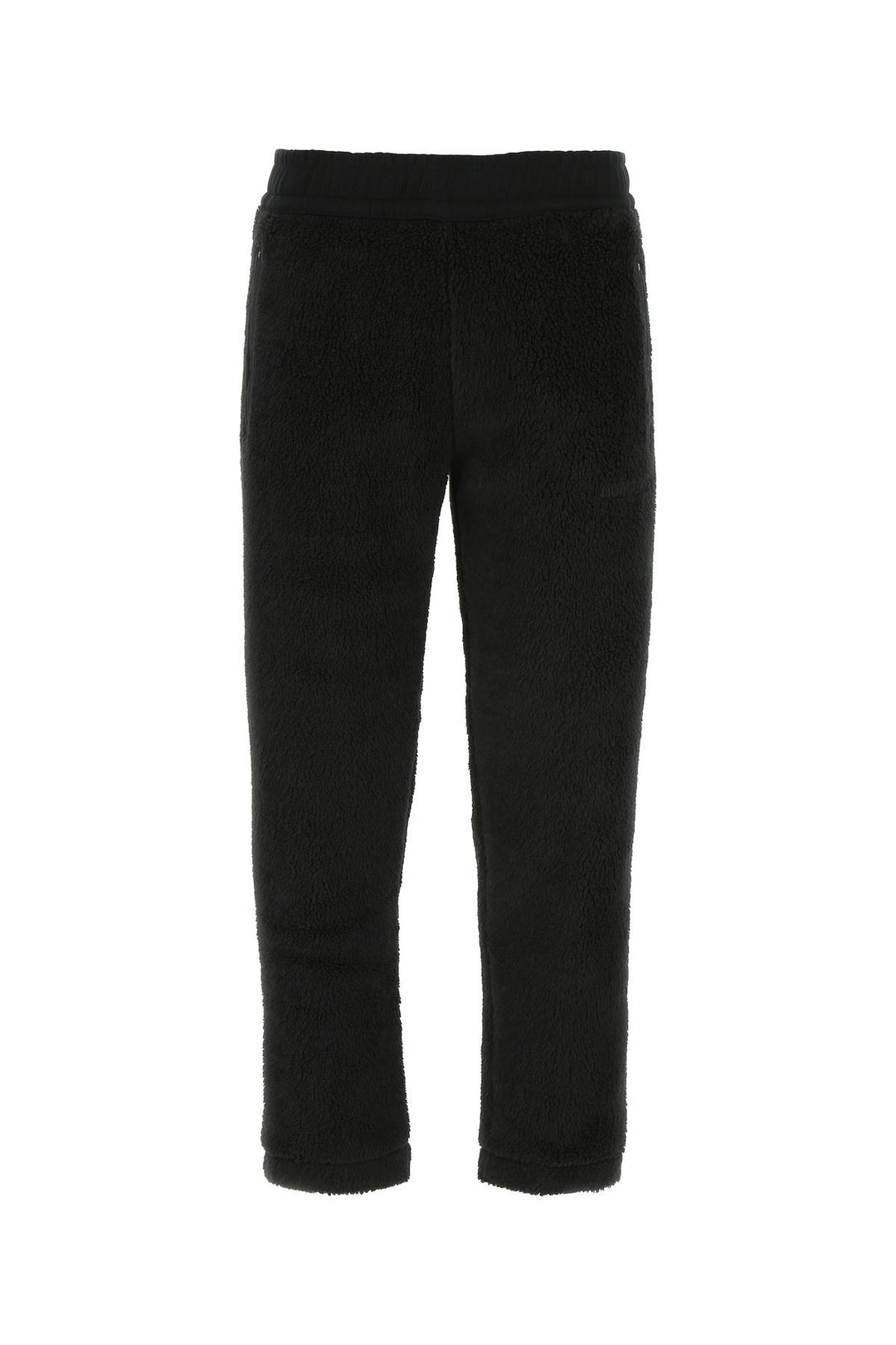 Black pile joggers