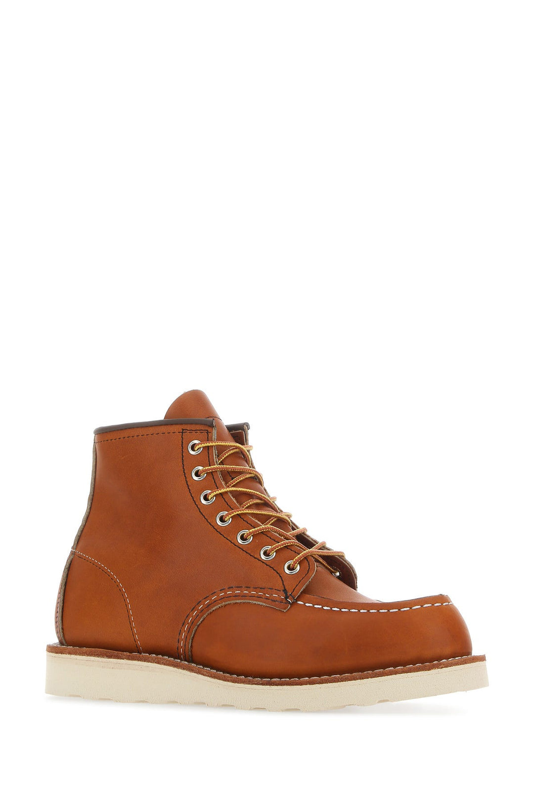 Caramel leather lace-up shoes