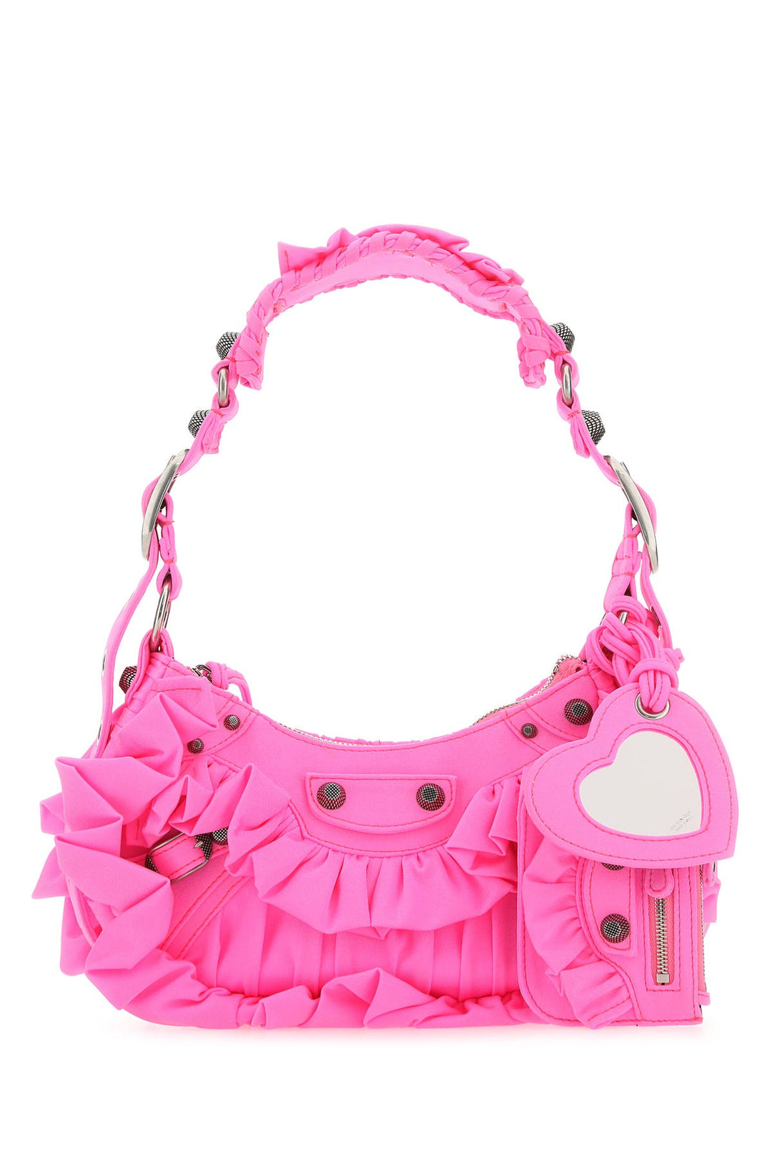 Fluo pink fabric Le Cagole XS shoulder bag