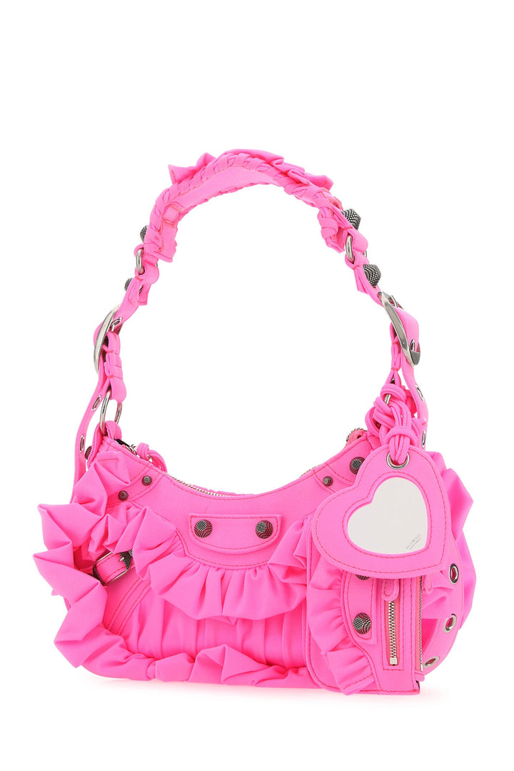 Fluo pink fabric Le Cagole XS shoulder bag