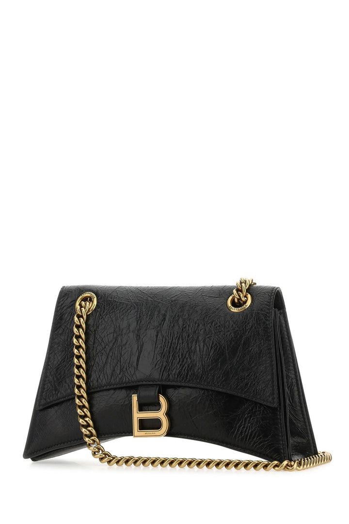 Black leather Crush S shoulder bag