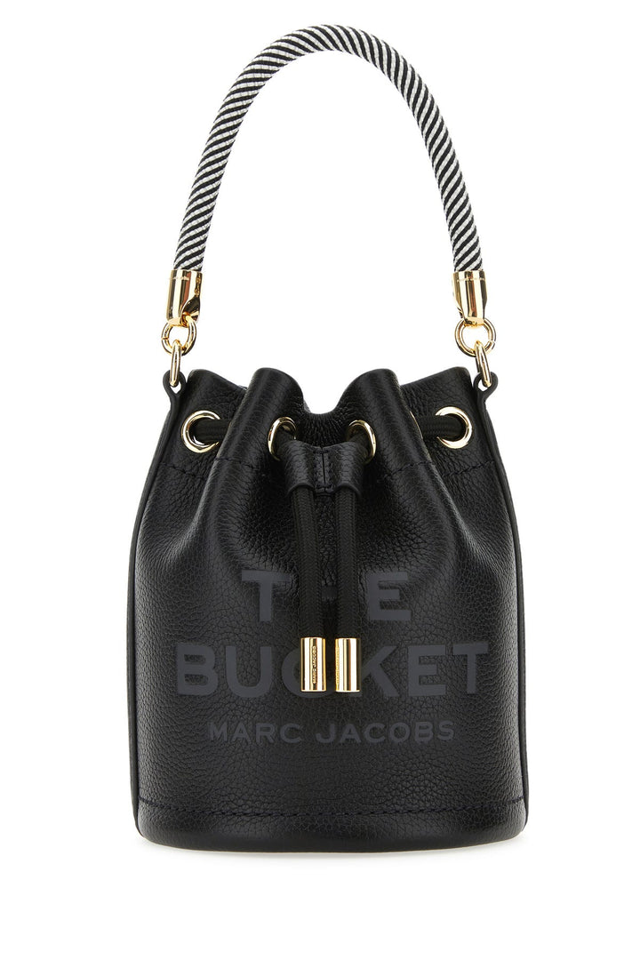 Black leather micro The Bucket bucket bag