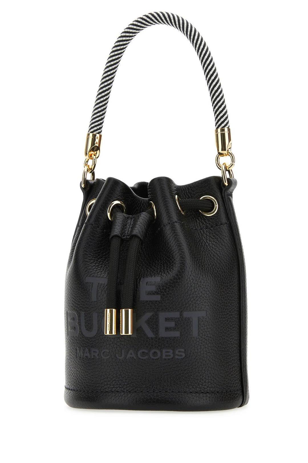 Black leather micro The Bucket bucket bag