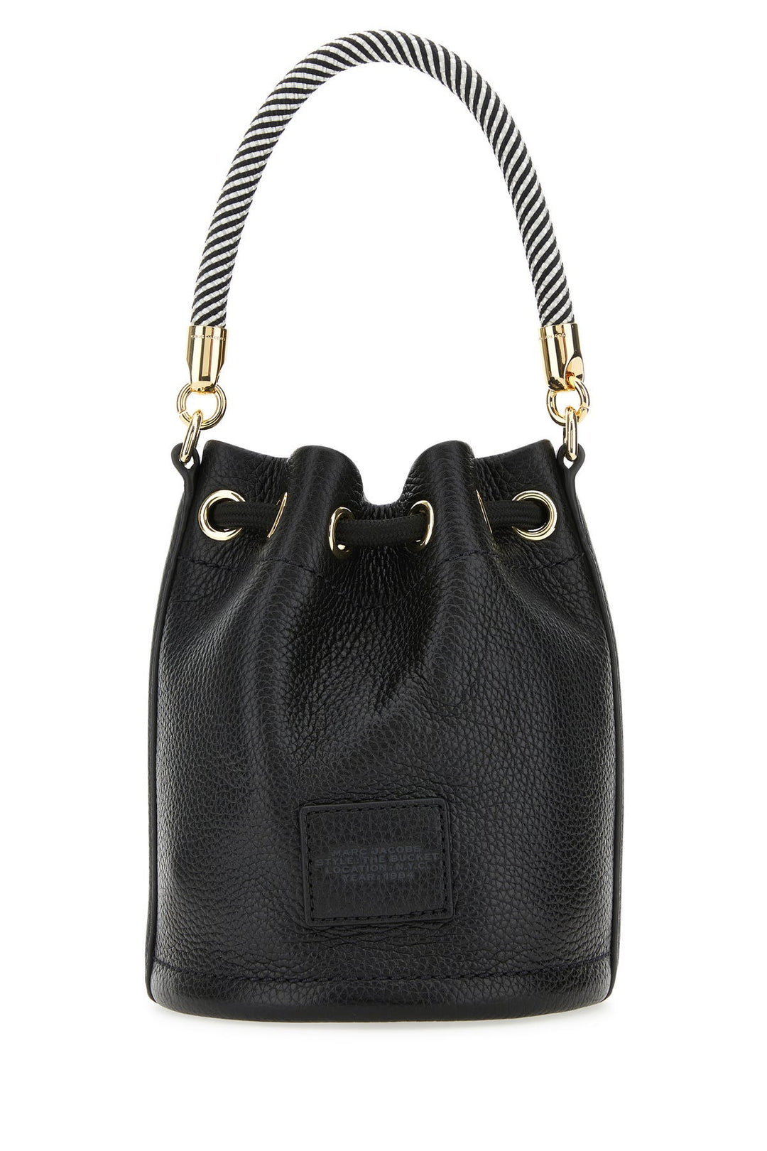 Black leather micro The Bucket bucket bag