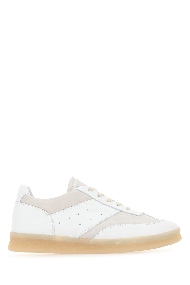 Two-tone leather and suede sneakers