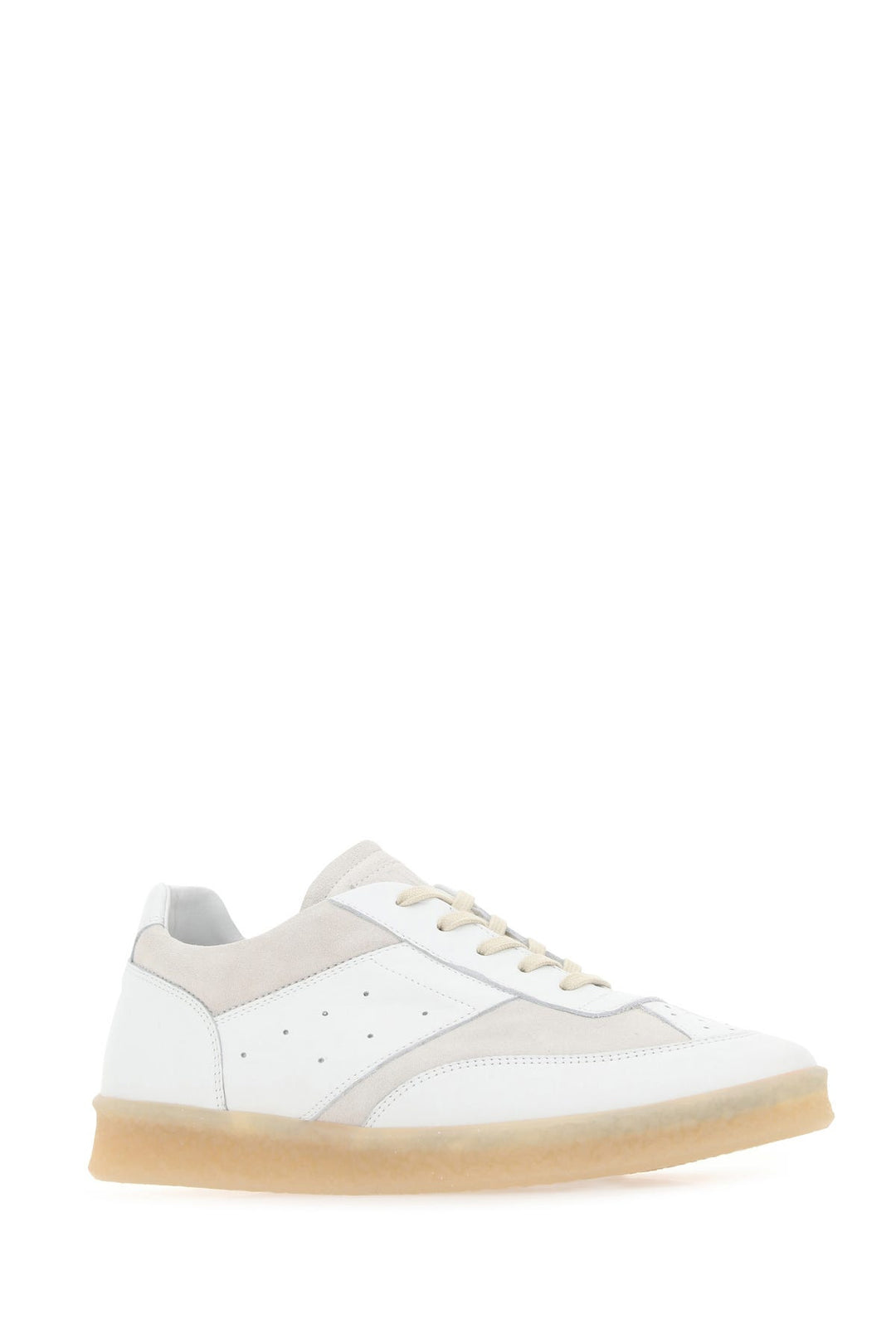 Two-tone leather and suede sneakers