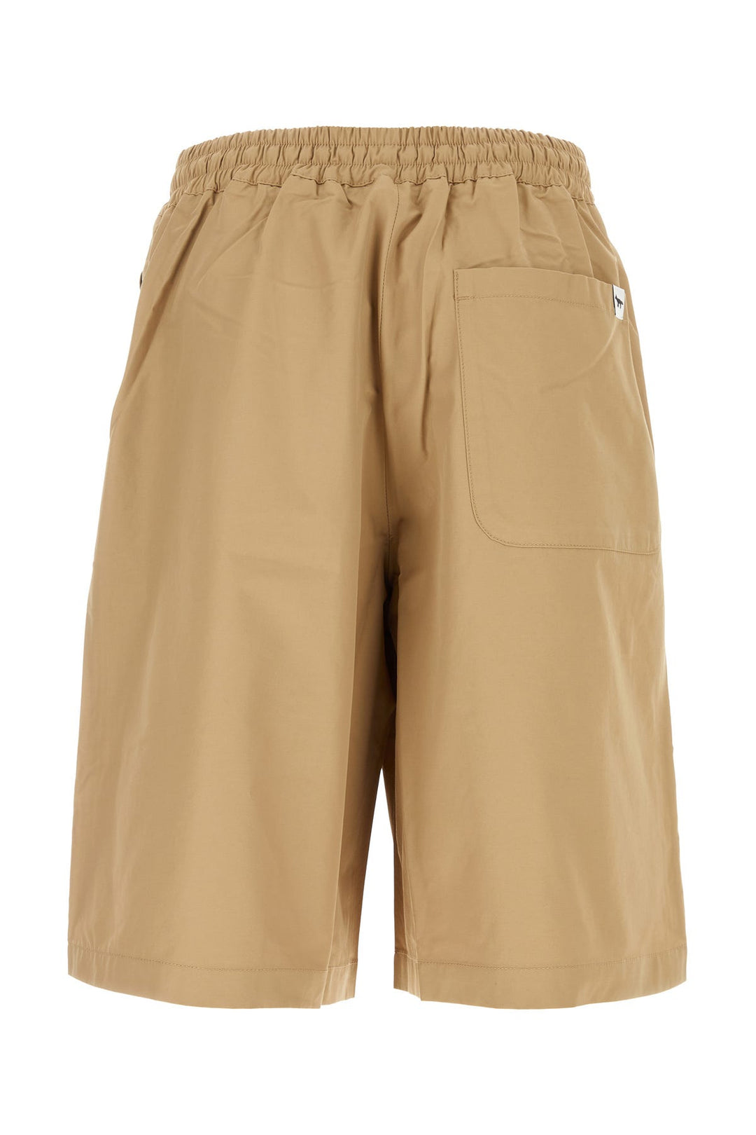 Camel cotton blend bermuda shorts