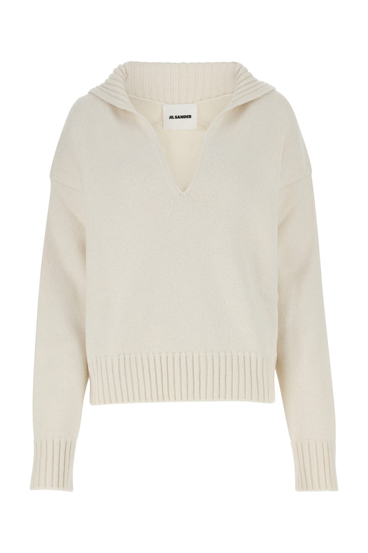 Ivory cashmere blend oversize sweater