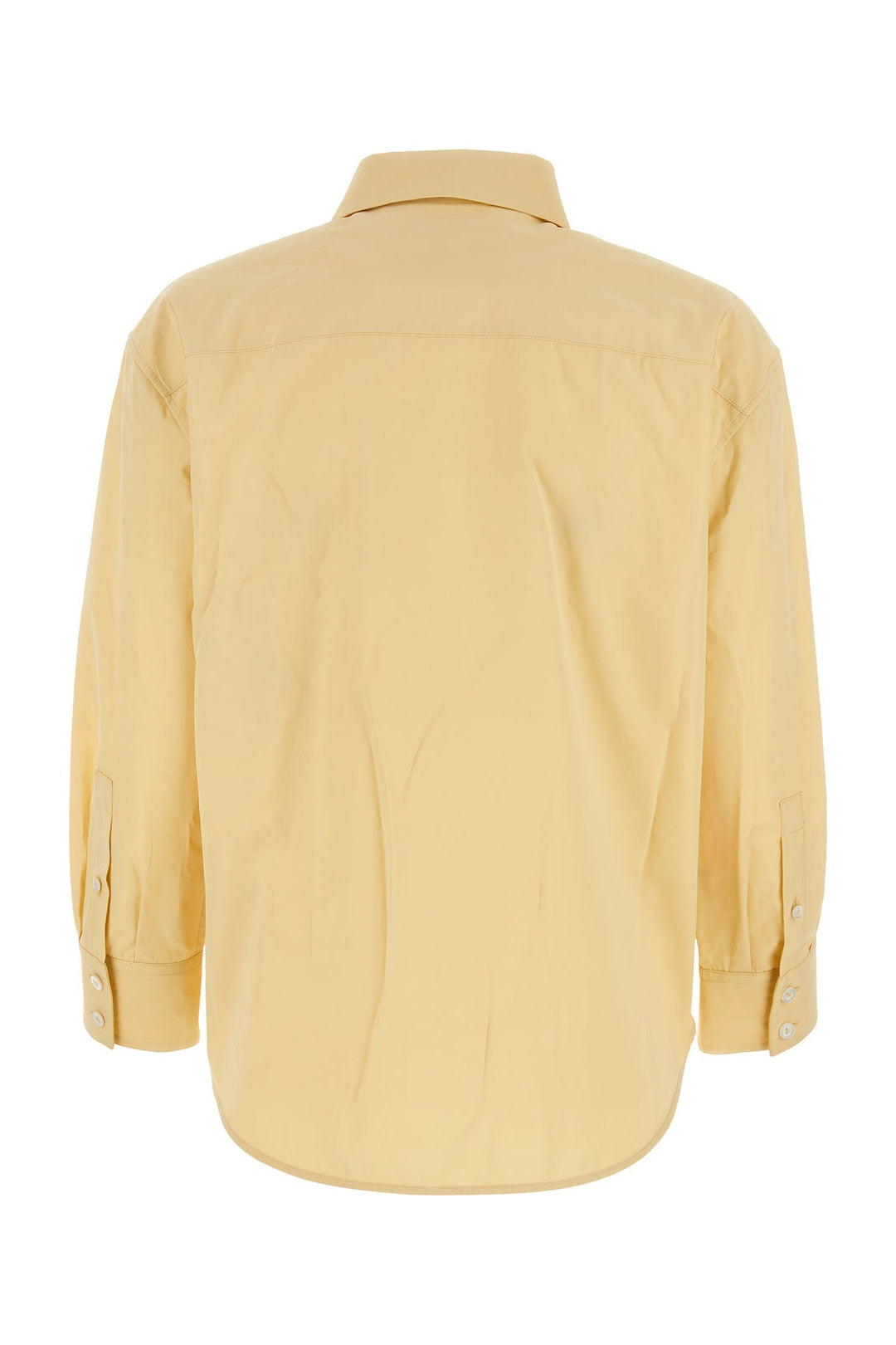 Pastel yellow poplin oversize shirt