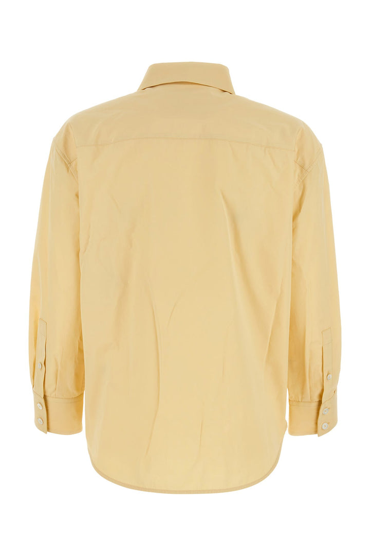 Pastel yellow poplin oversize shirt