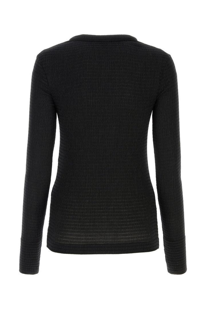 Black stretch polyester blend sweater