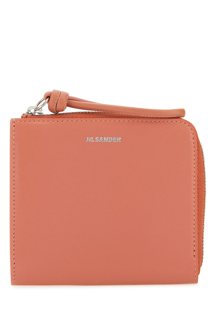 Salmon leather card holder