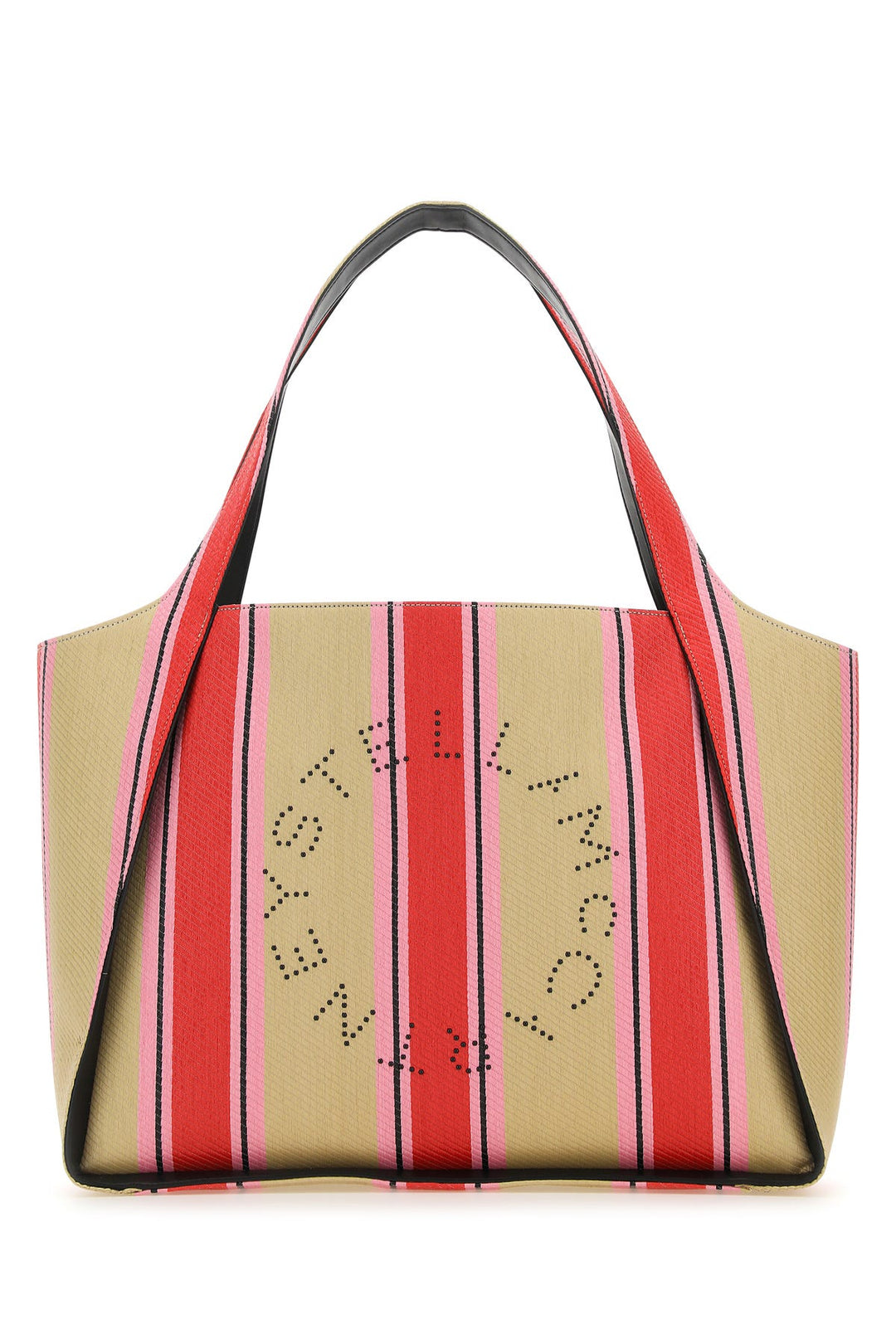 Embroidered raffia Stella Logo shopping bag