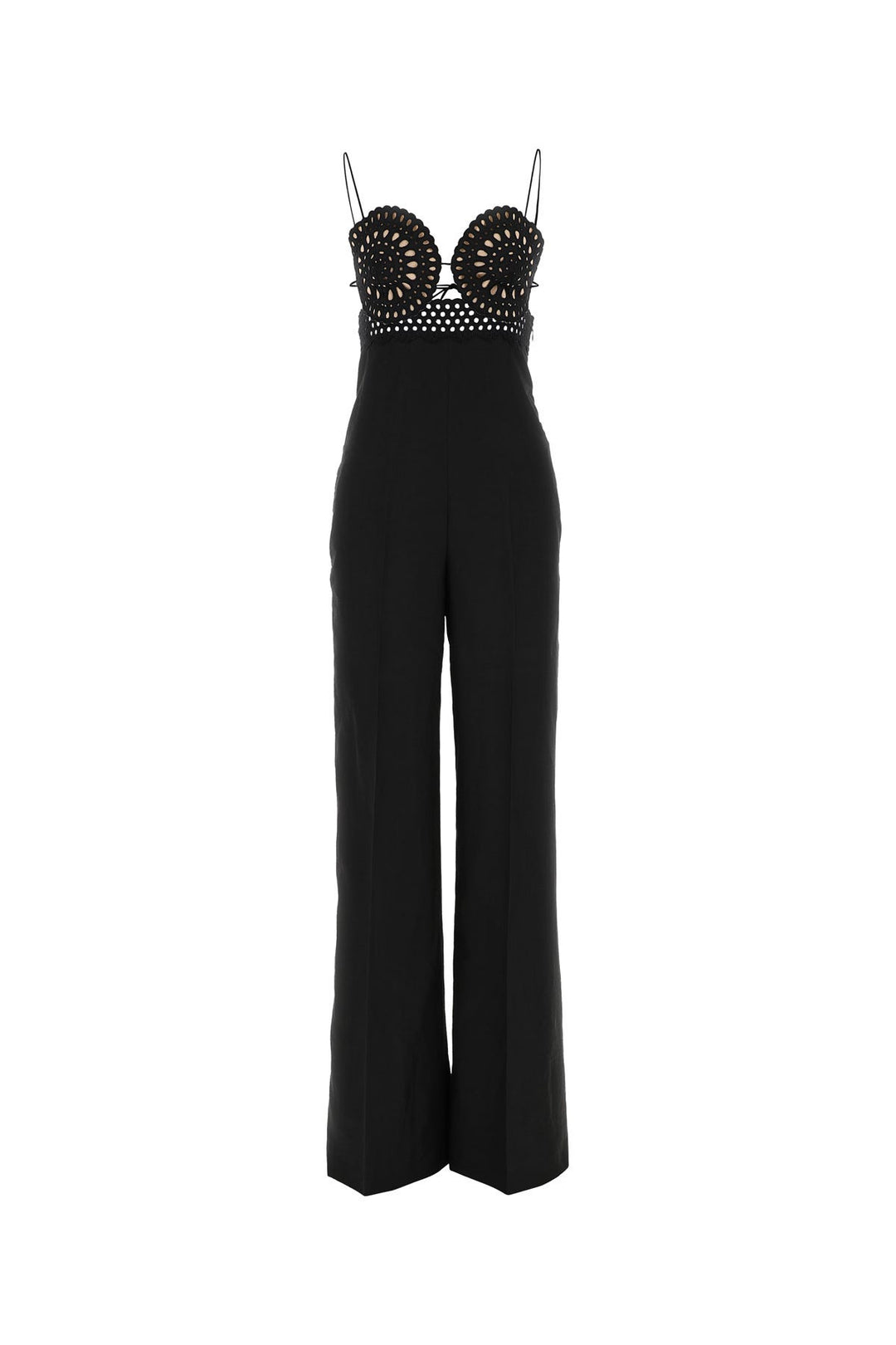 Black linen blend jumpsuit