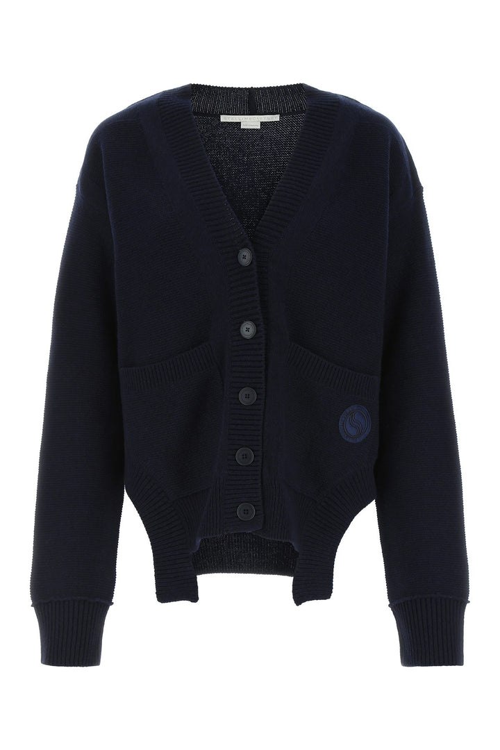 Dark blue cashmere blend oversize cardigan