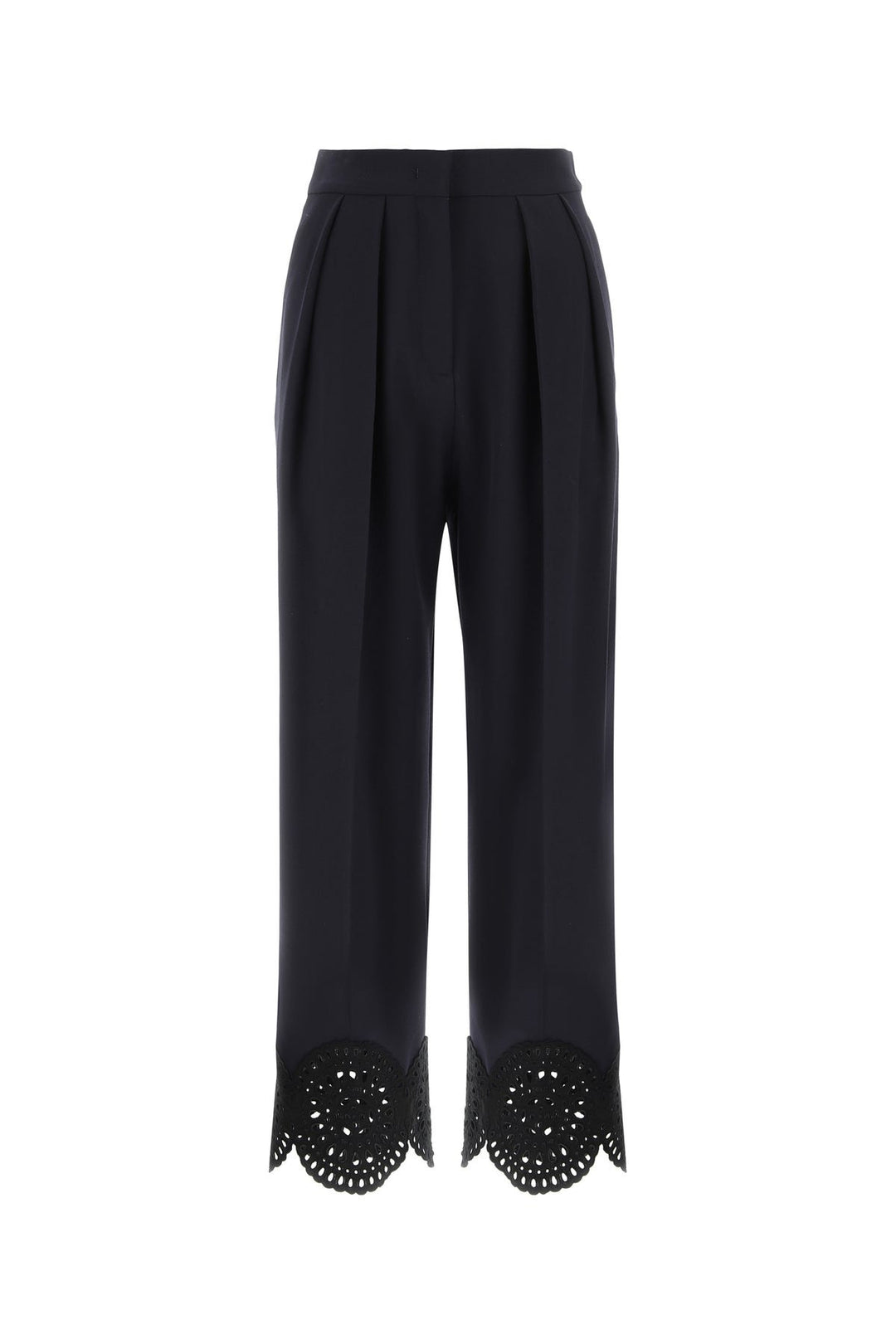 Navy blue stretch polyester blend pant