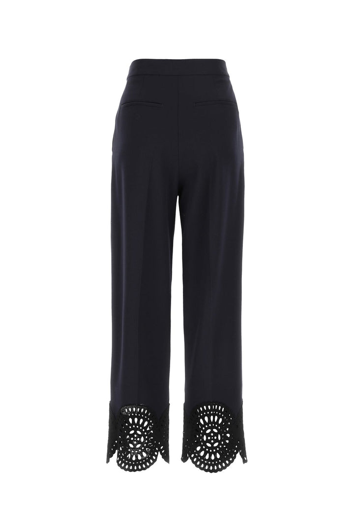 Navy blue stretch polyester blend pant