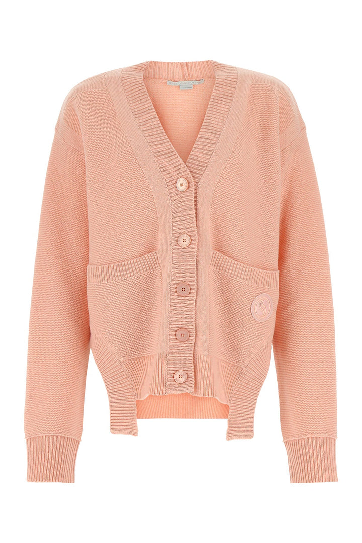 Pink cashmere blend oversize cardigan