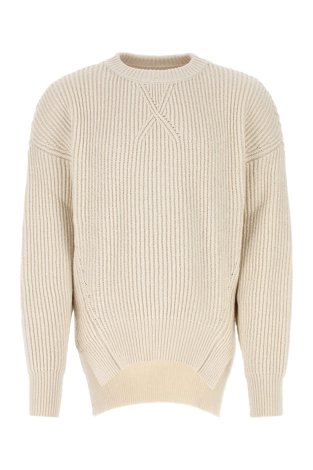 Ivory cotton and wool sweater