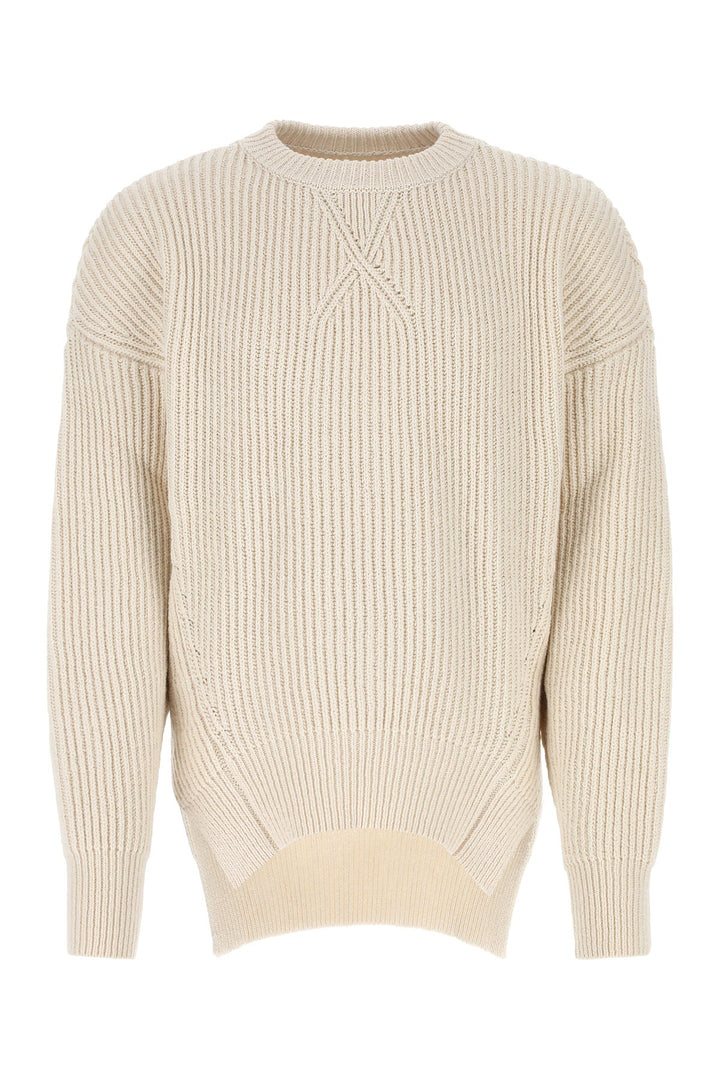 Ivory cotton and wool sweater