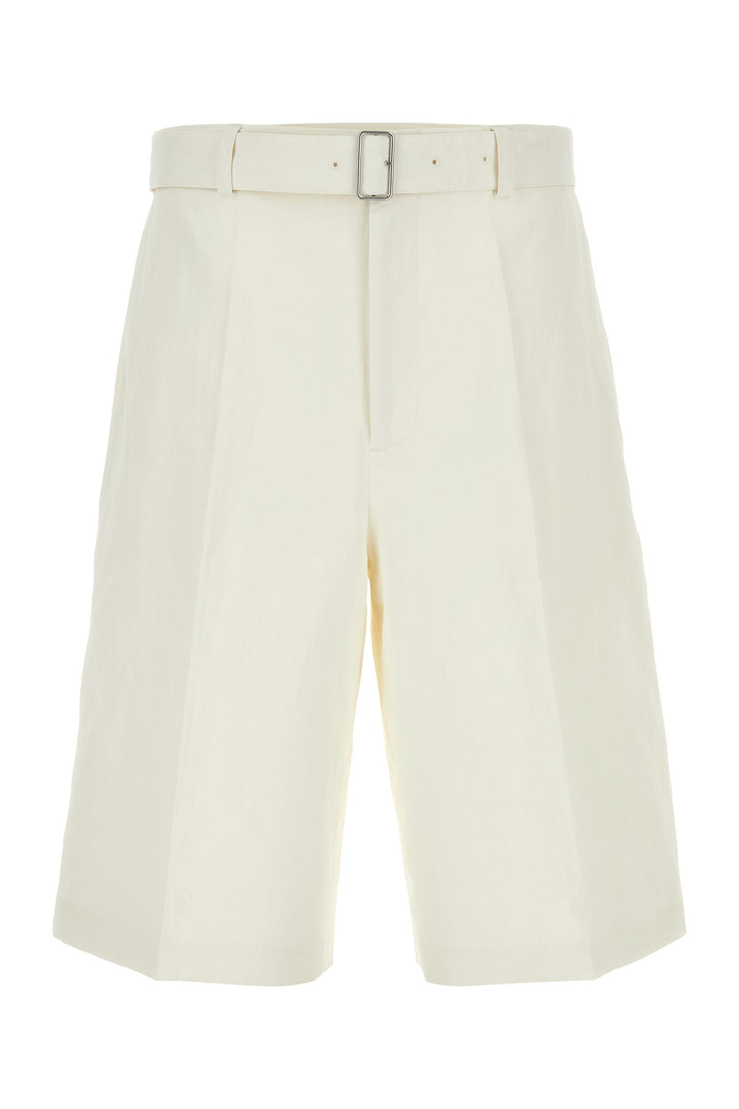 Ivory linen bermuda shorts