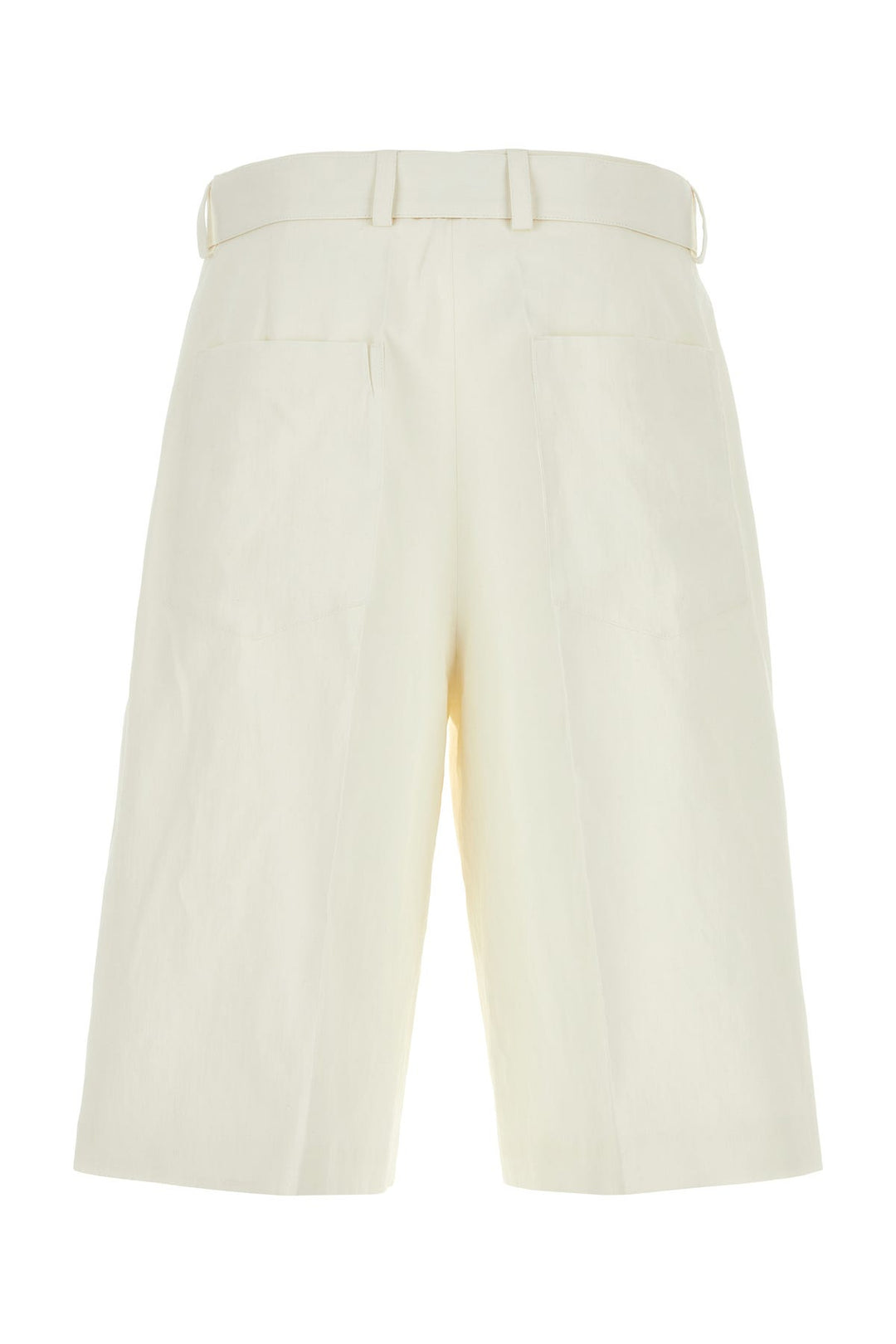 Ivory linen bermuda shorts