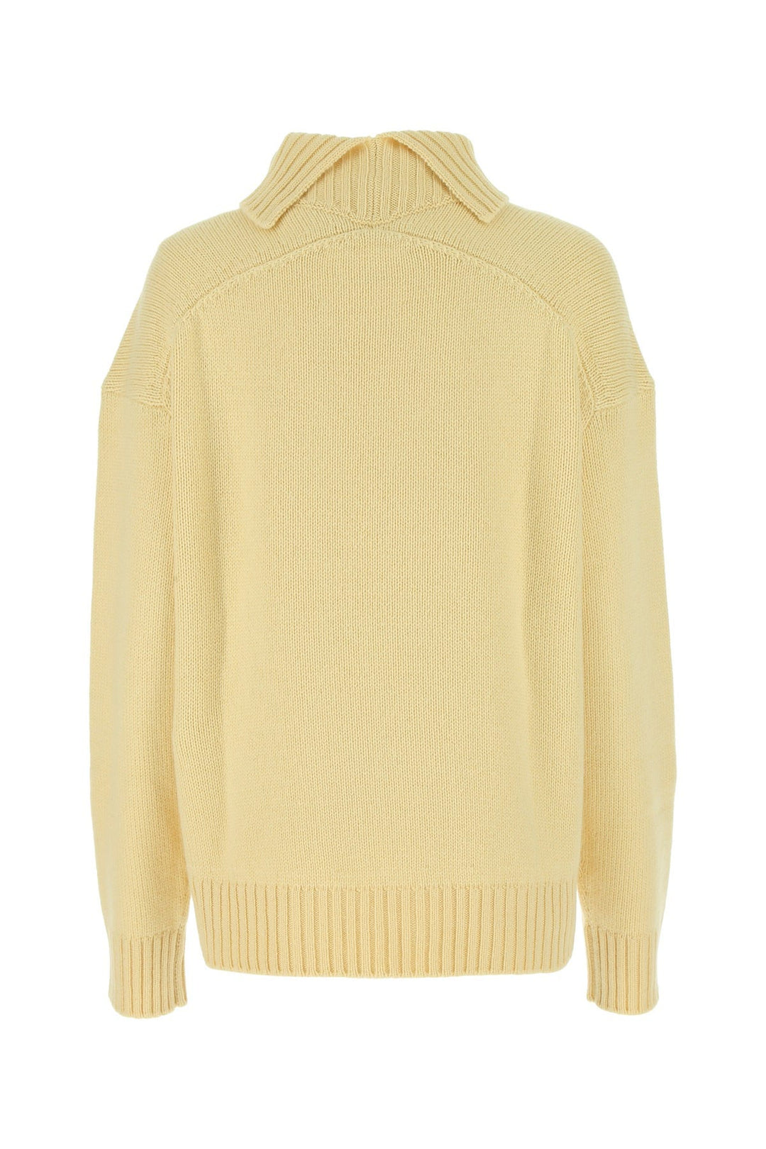 Pastel yellow cashmere blend oversize sweater