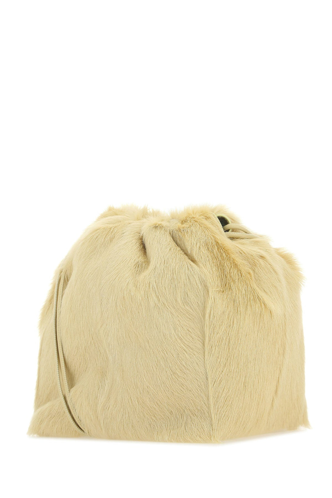 Cream fur Dumpling bucket bag